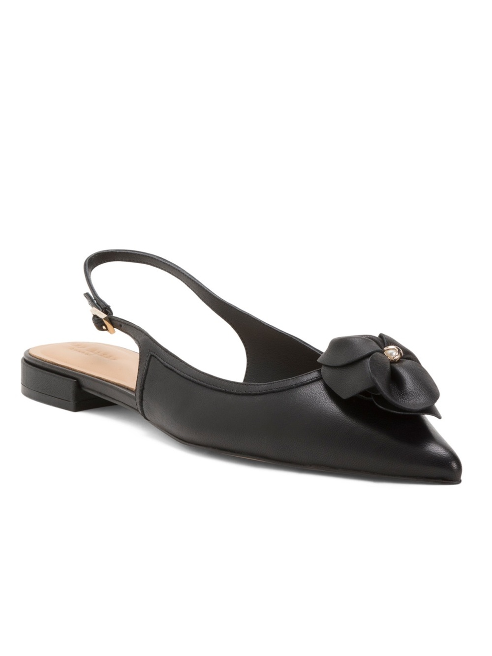 Ted Baker Lili Rose Leather Slingback Flats Pointed Toe